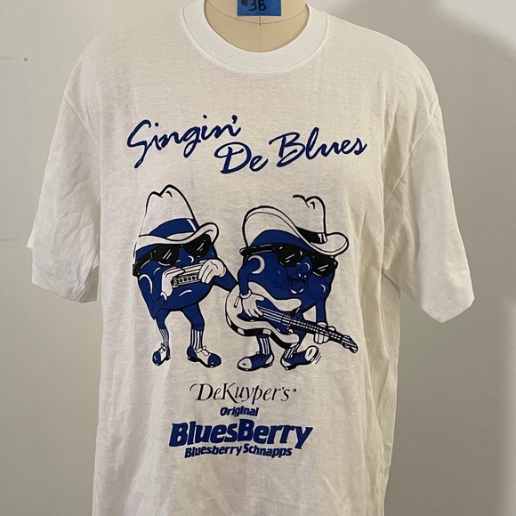 DeKuyper BluesBerry Schnapps Vintage Single Stitch Graphic T-Shirt, Large - Picture 1 of 6